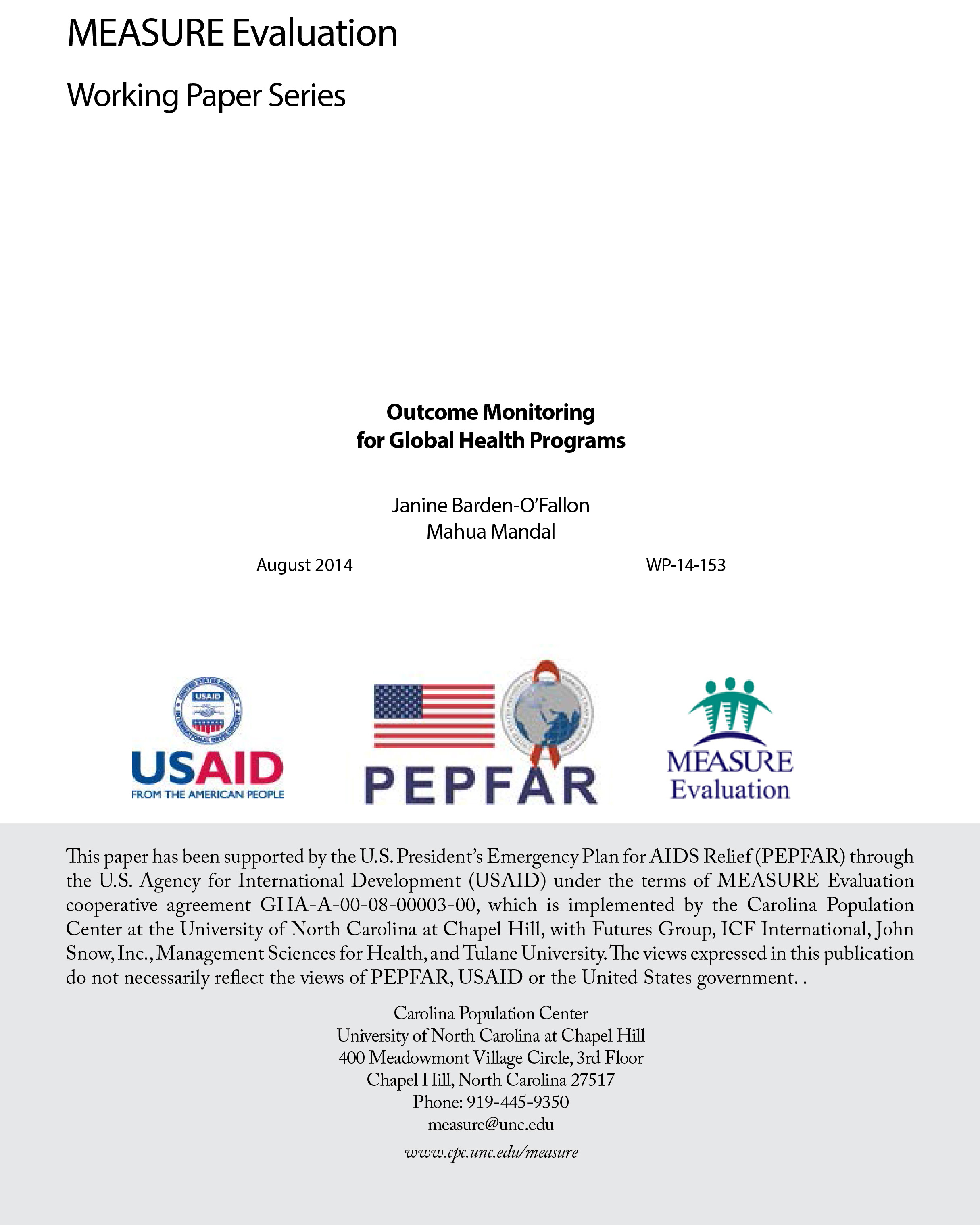 Outcome Monitoring for Global Health Programs