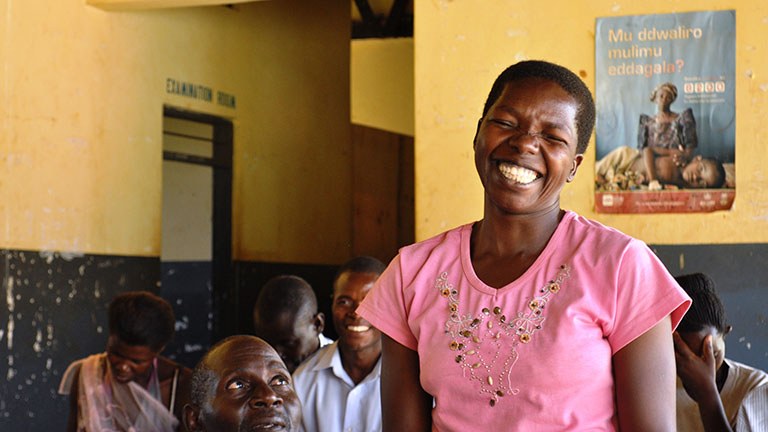 Image of a woman laughing