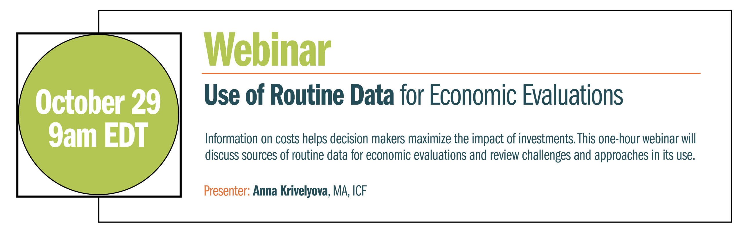 Webinar on use of routine data for economic evaluations