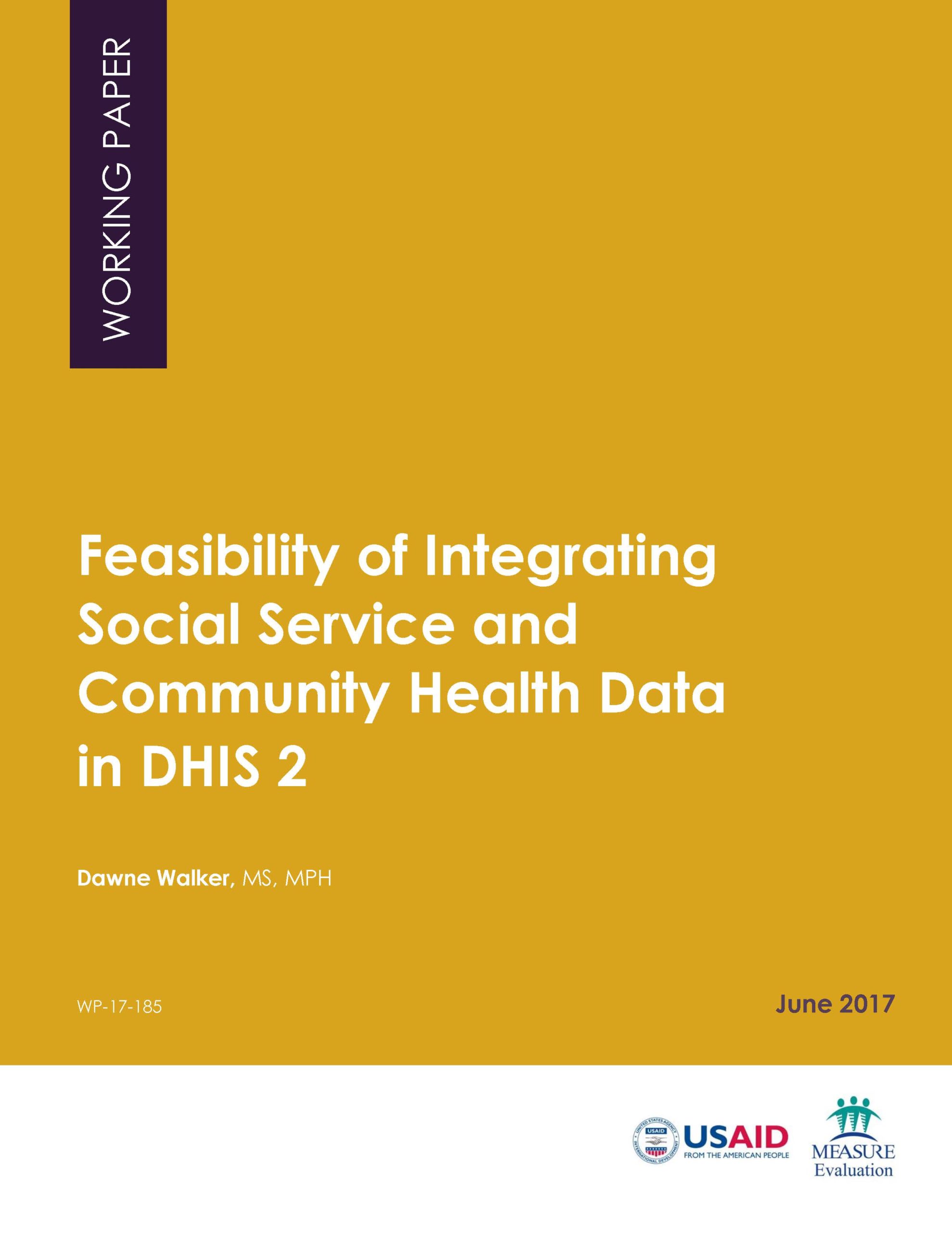 Feasibility of Integrating Social Service and Community Health Data in DHIS 2