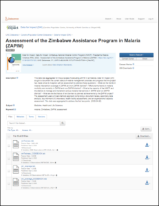 Assessment of the Zimbabwe Assistance Program in Malaria (Dataset)