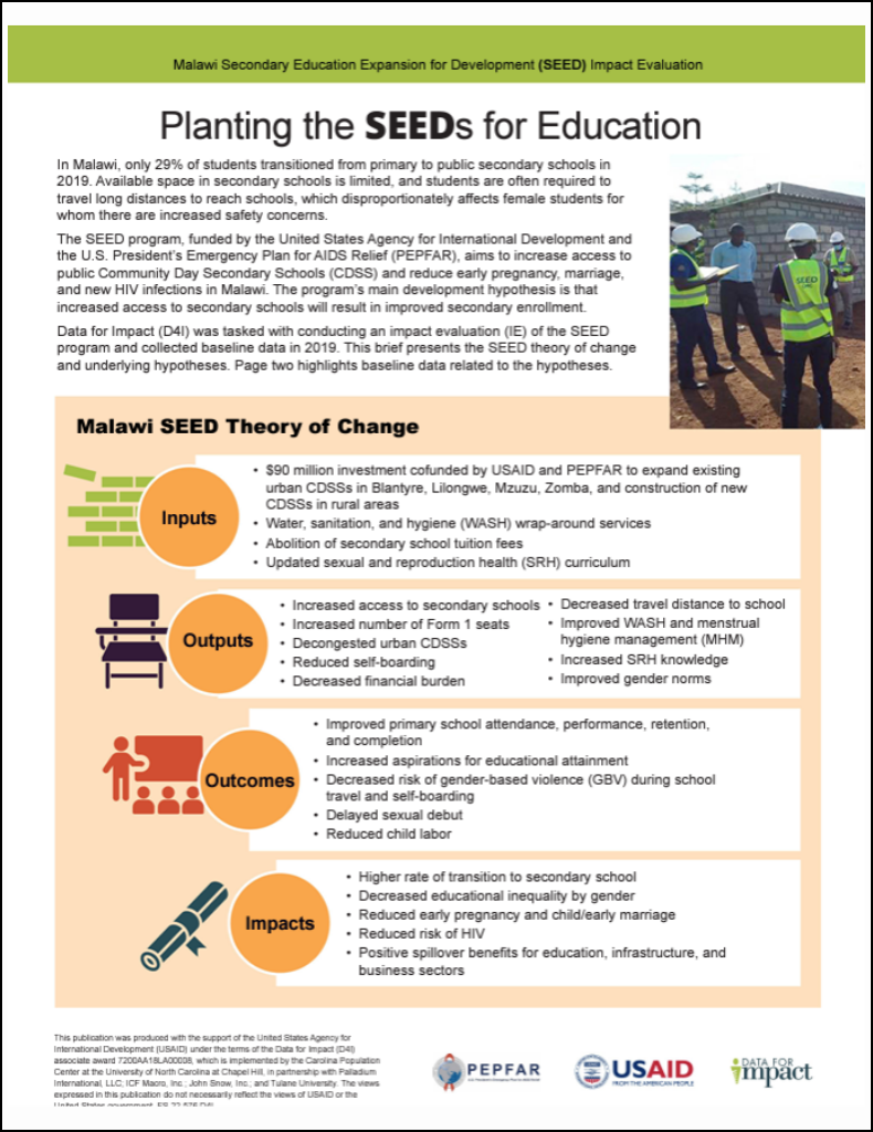 Planting the SEEDs for Education: Theory of Change Brief