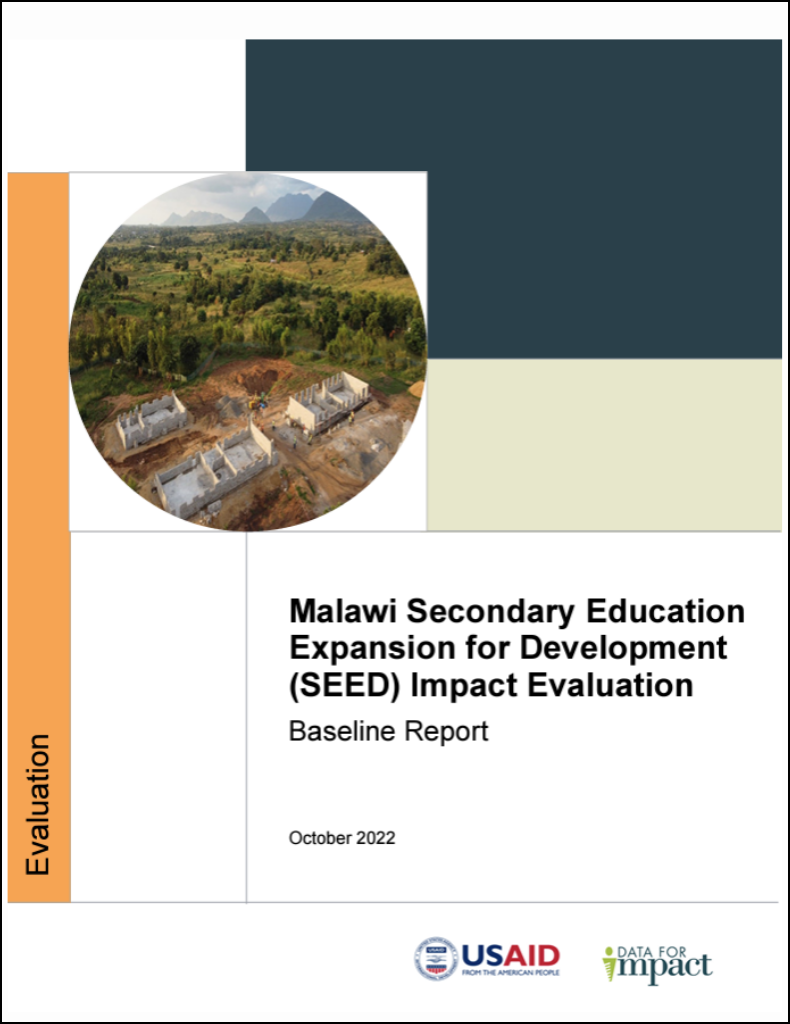 Malawi Secondary Education Expansion for Development (SEED) Impact Evaluation: Baseline Report
